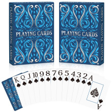Wkchxd Spielkarten, Wasserdichte Kunststoffspielkarten, 2er Set, Großdruckspielkarten für Senioren, Premium Pokerkarten