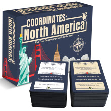 Juego de Geografía de Norteamérica - Juego de Cartas Educativo para Niños y Adultos