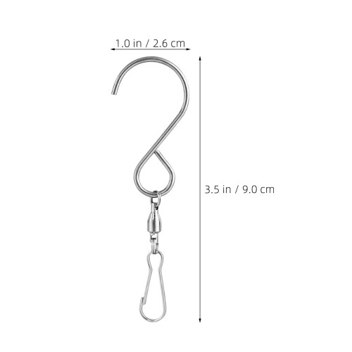 8Pcs Silver Swivel Hooks for Wind Spinner and Patio Hanging 1