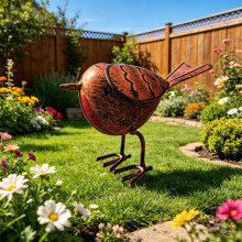 Vogelstatue aus verwittertem Eisen, handgefertigte