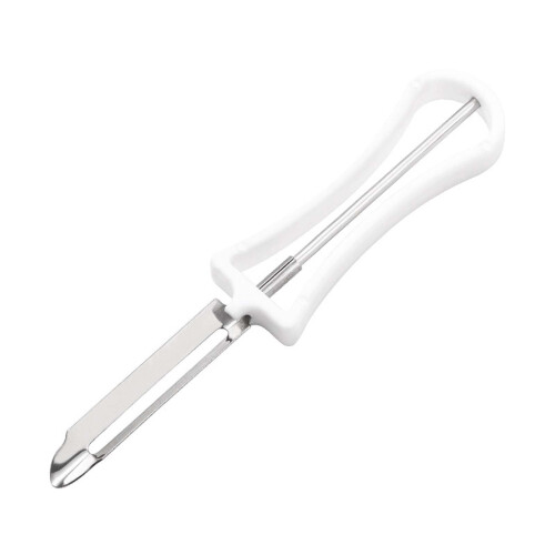 Stainless Steel Vegetable Peeler White Ergonomic Handle 1