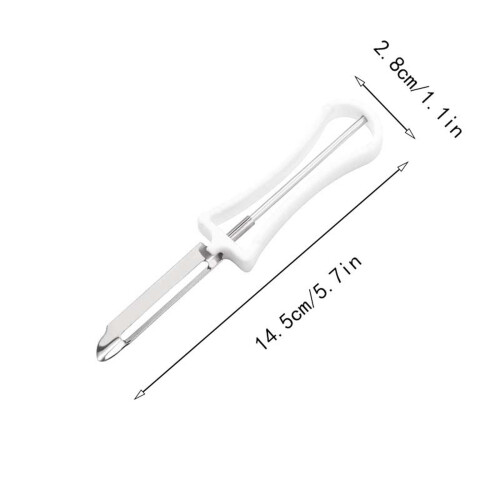 Stainless Steel Vegetable Peeler White Ergonomic Handle 2