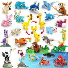 HIGH GODO 24 Pack Feestartikelen voor Kinderen - 72 Soorten Dieren Bouwblok Speelgoed Goodie Bag