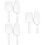 6Pcs Kitchen Plastic Scoops White Food-Grade Ice and Flour 6