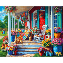 White Mountain 1000 Piece Puzzle Scenic Vintage Jigsaw Puzzles for Family and Adults - Summer Porch