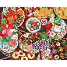 White Mountain 1000 Piece Jigsaw Puzzle Winter Christmas Holiday Puzzles for Adults and Kids 24"x30" Large Pieces - Christmas Goodies