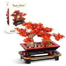 Wise Block Japansk Röd Lönn Bonsai Träd Byggleksak Set för Vuxna - 900 Pcs