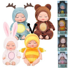 Xadothat 4 Pzs Mini Muñecas Bebé 4 Pulgadas con Ropa de Animales para Jugar, Regalo Cumpleaños, Colección