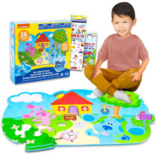 Blue's Clues Puzzle Floormat - Bundle with 16 Piece Blue's Clues Foam Mat Plus Stickers and More | Foam Puzzle Mat for Kids, Boys, Girls