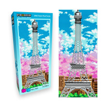 Kit de puzzle Pix Brix - Tour Eiffel 12 750 pièces - Briques colorées pour créations 2D et 3D sans eau ni fer