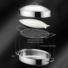 Easy to Clean Stainless Steel Cooking Set Roasting Pan-18in