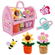 June Garden Mijn Eerste Kasje Pluche Speelset - 5 Stuks Interactieve Zachte Speelgoedset