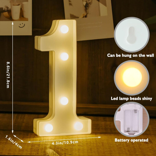 Letras do alfabeto e números com luzes LED (26 letras + 10 1