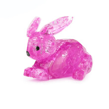 BTYYIHEX 3D Kristall Kaninchen Puzzle, Kristall Puzzle für Denker ab 16, 56 Teile (Rosa)