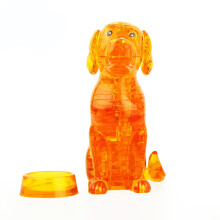BTYYIHEX 3D Kristallen Hond Puzzel, Kristallen Puzzels voor Puzzelaars 16+, 41PCS(Oranje)