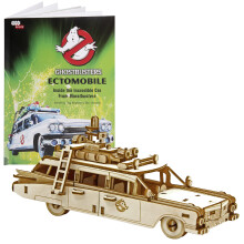 IncrediBuilds Ghostbusters Ectomobile 3D Wood Puzzle & Model Figure Kit (137 Pcs) - Build & Paint a 3-D Movie Ecto 1 Car Toy - No Glue or Tools Requir