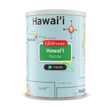 Puzzle Mini État Hawaii Geotoys - 100 Pièces pour Enfants et Adultes en Boîte Portable, 33 cm x 25 cm
