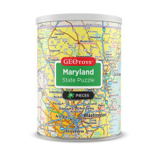 Puzzle Mini État Maryland Geotoys - 100 Pièces pour Enfants et Adultes, 13" x 7" Éducatif