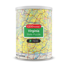 Geotoys Puzzle Mini État de Virginie - 70 Pièces pour Enfants et Adultes, Puzzle Éducatif de Voyage