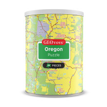 Geotoys Mini Puzzle del Estado de Oregón - 100 Piezas para Niños y Adultos, 13" x 10"