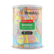 Geotoys Mini Puzzle Brooklyn - 100 Pièces pour Enfants et Adultes, Puzzle Éducatif de Voyage 13" x 10"