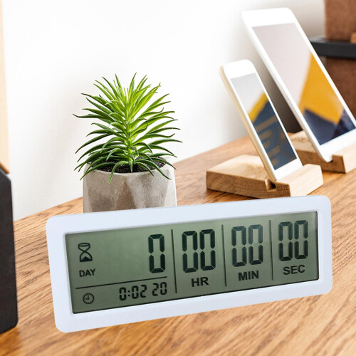 Digital 999-Day Countdown Timer with LCD Clock 2
