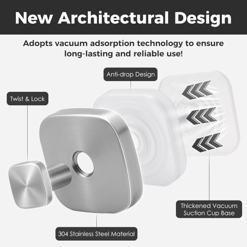 Stainless Steel Suction Shower Hooks 4 Pack 1