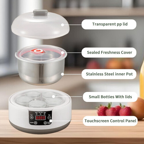 Digitale yoghurtmaker 1,2 liter met temperatuur- en timerregeling 1