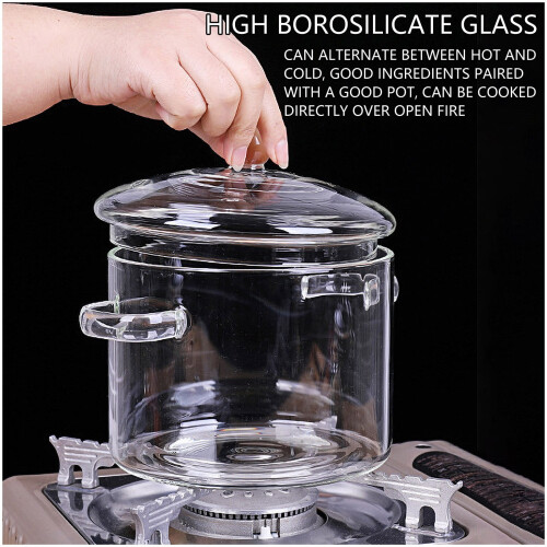 Sáspan Gloine Borosilicate 1.3L le Clúdach 2