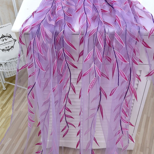 Bifavgk Willow Voile Sheer Curtain Panel Purple 2