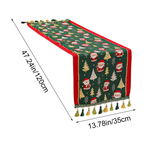 Boheemse kersttafelkleed met kreukels, 120x35 cm 2