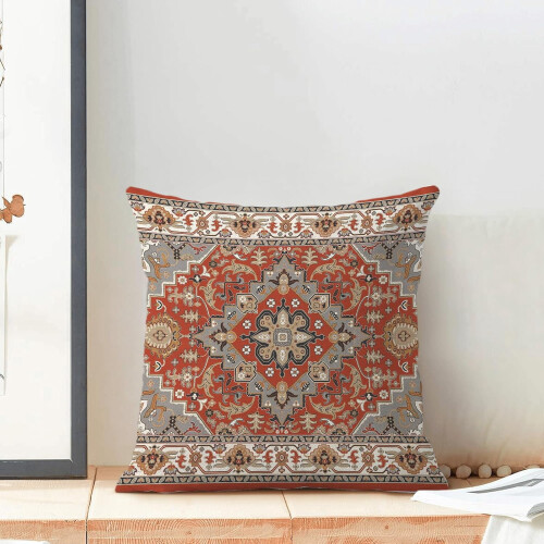 Boho-tyynynpäälliset 20x20 tuumaa poltetun oranssinharmaa 2