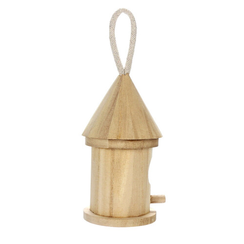 Fuglehus i tre med kikkhull 15x7cm 2
