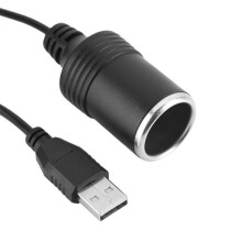 USB-12 V:n auton tupakansytytinpistoke, USB-12 V:n auton tupakansytytinpistokkeen naaraspuolinen muuntojohto