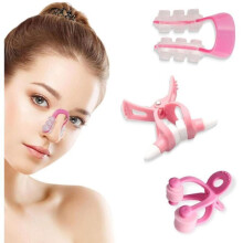 Set de trei piese pentru modelarea nasului: clemă nazală, clemă nazală din silicon, clemă nazală magică nedureroasă, masaj nazal.