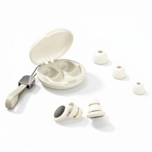 Tapones para los oídos con cancelación de ruido de 45 dB para dormir, de silicona reutilizable, 3 pares de almohadillas, color blanco.