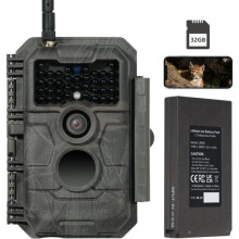 Cámara de vigilancia Wi-Fi-Fi 64MP 1296P, batería de 8000 mAh, 32 GB, visión nocturna de 110