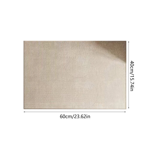 Beige gestreifter Eingangsbereichteppich, 61 x 41 cm, rutschfest, Polyester 1