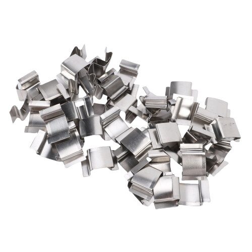 50 Stück Edelstahl-G-Clips Glasclips, Silber