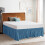 Bettrock mit elastischem Wickelverschluss, 38 cm Fall, Einzelbett, Pfauenblau 2