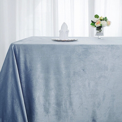 Rektangulär sammetsduk 230 x 330 cm, dammblå 2
