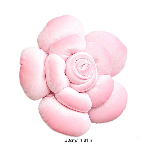 Coussin décoratif en forme de fleur, motif rose, 45 cm 2