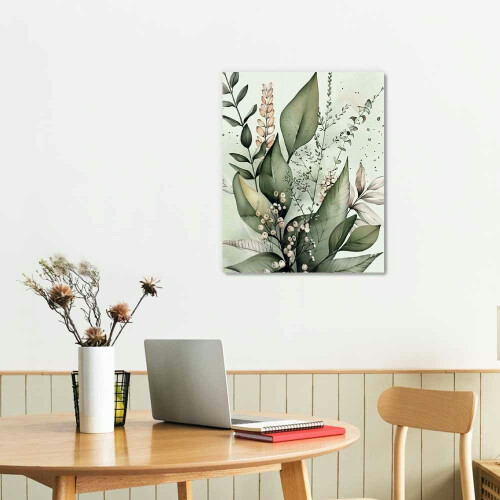 Εκτύπωση σε καμβά με βοτανική ακουαρέλα - Boho Floral Art 1