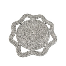 Decoratieve achthoekige placemat hittebestendige-Lichtgrijs 18cm