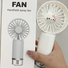 (Pink, 8*16cm) Cute Handheld Spray Mist Cooling Fan, Portable Mini USB Rechargeable Desk Fan for Students Dormitory