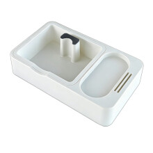 Quiet Tray For Coffee Machines With Textured Rubber Base-White