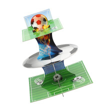 Decoratieve voetbalthema gelaagde lade Cupcake-standaard voor