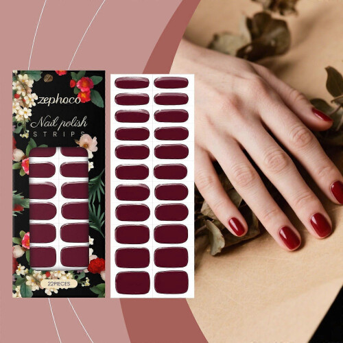 Zephoco Waterproof Nail Decal 3D Three-Dimensional Gloss Rub-Resistant Waterproof Temperament Red Beautiful Nail Paste 1