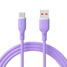 66W USB Typ-C Schnellladekabel für Mobiltelefone – Silikon Datenkabel Purple