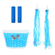 Ensemble panier de vélo enfant avec rubans et housse de guidon